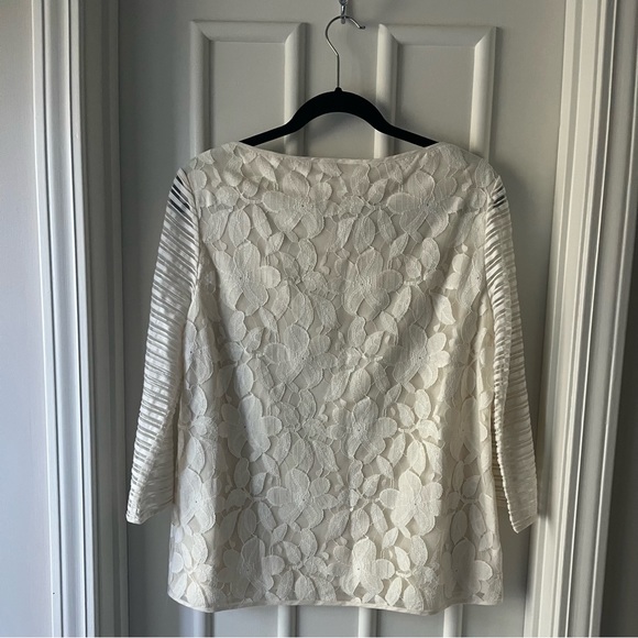 Tory Burch Floral Lace Cotton Blouse - Picture 4 of 6